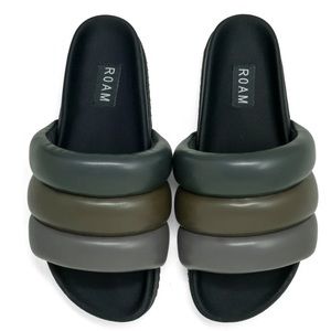NWT ROAM PUFFY SANDALS MOSS VEGAN LEATHER, WOMEN’s SIZE 10